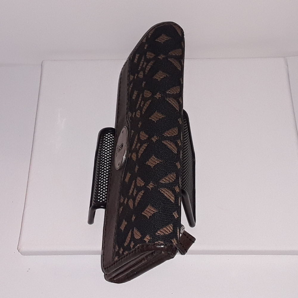 Fossil Leather & Canvas Trifold Wallet - Euc - image 4